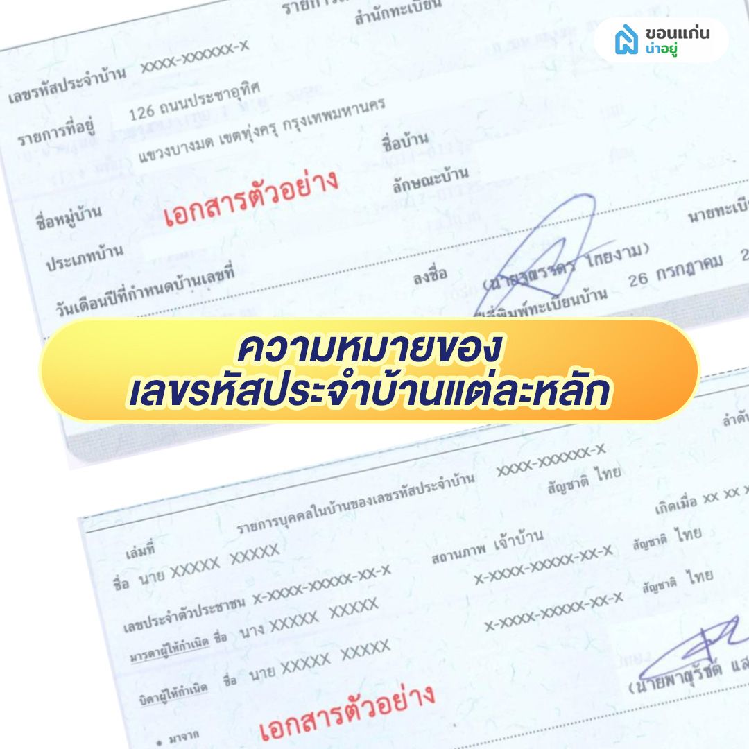 ความหมายของเลขรหัสประจําบ้านแต่ละหลัก