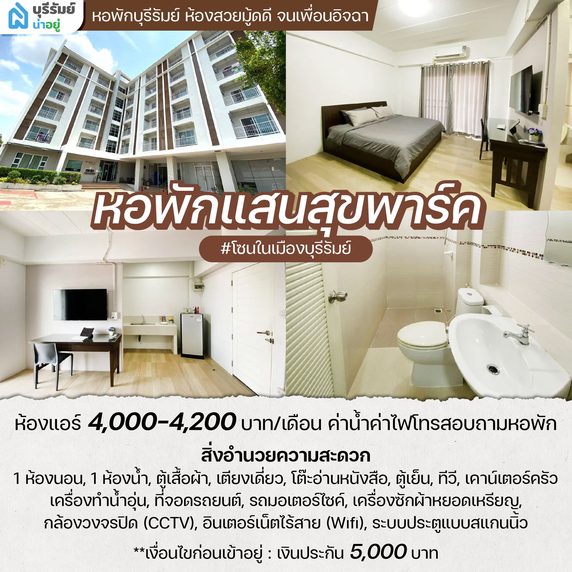 หอหรือคอนโด? 8 หอพัก ใน บุรีรัมย์ ห้องสวยมู้ดดี จนเพื่อนอิจฉา!