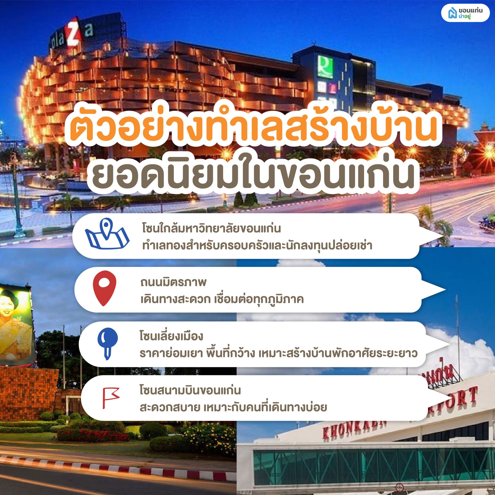 ตัวอย่างทำเลสร้างบ้านยอดนิยมในขอนแก่น