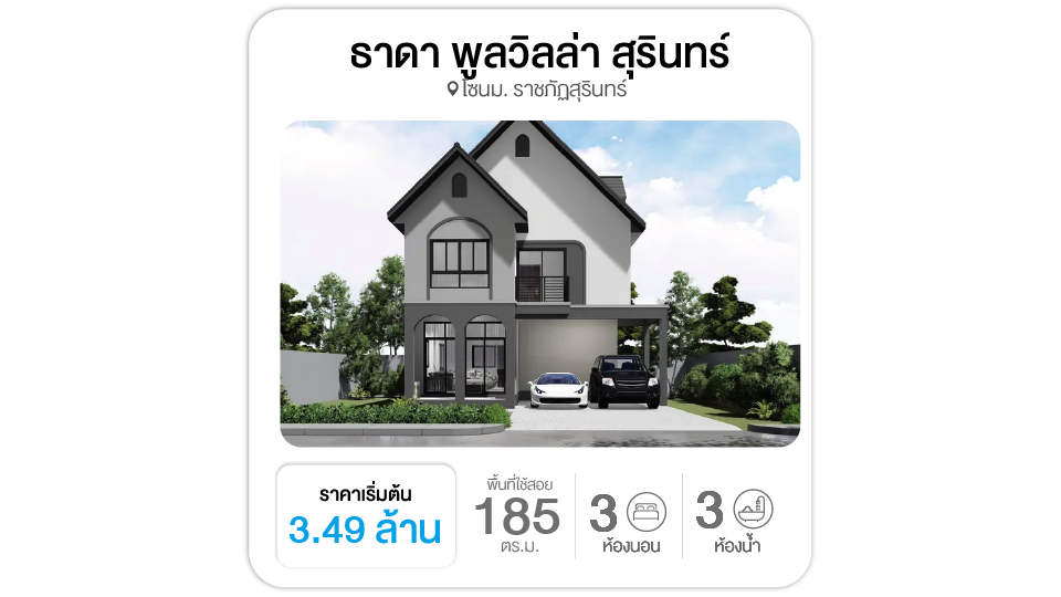 บ้านใหม่สุรินทร์ โครงการธาดา พูลวิลล่า สุรินทร์