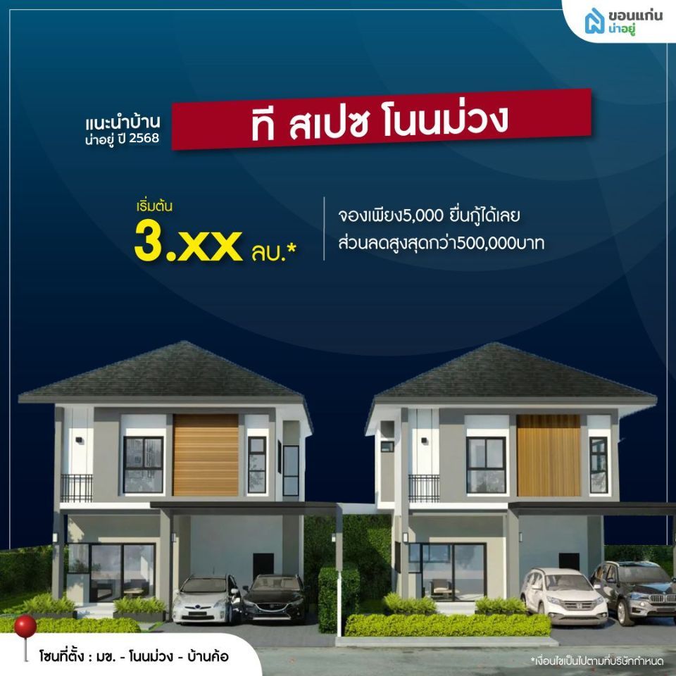 บ้านจัดสรรขอนแก่น ที สเปซ โนนม่วง