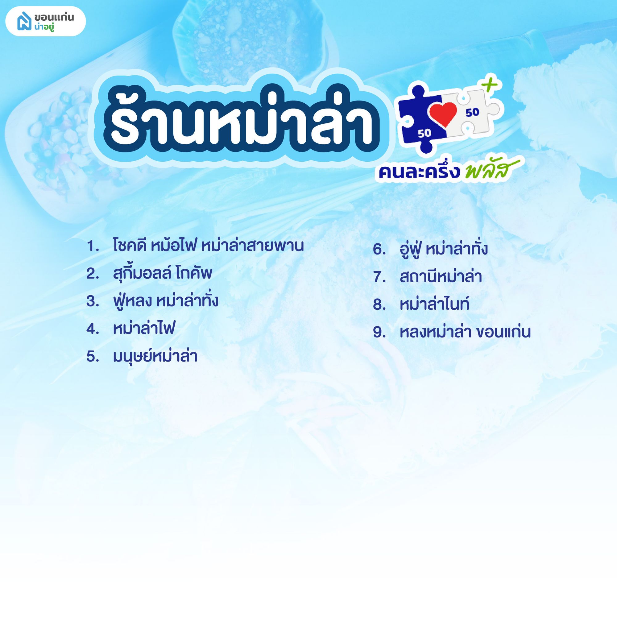 ร้านค้าคนละครึ่ง ขอนแก่น หมวดหมู่ร้านหม่าล่า