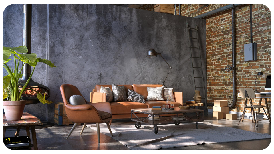 ตกแต่งภายใน สไตล์ลอฟต์ เน้นปูนเปลือย เหล็ก และลุคดิบเท่