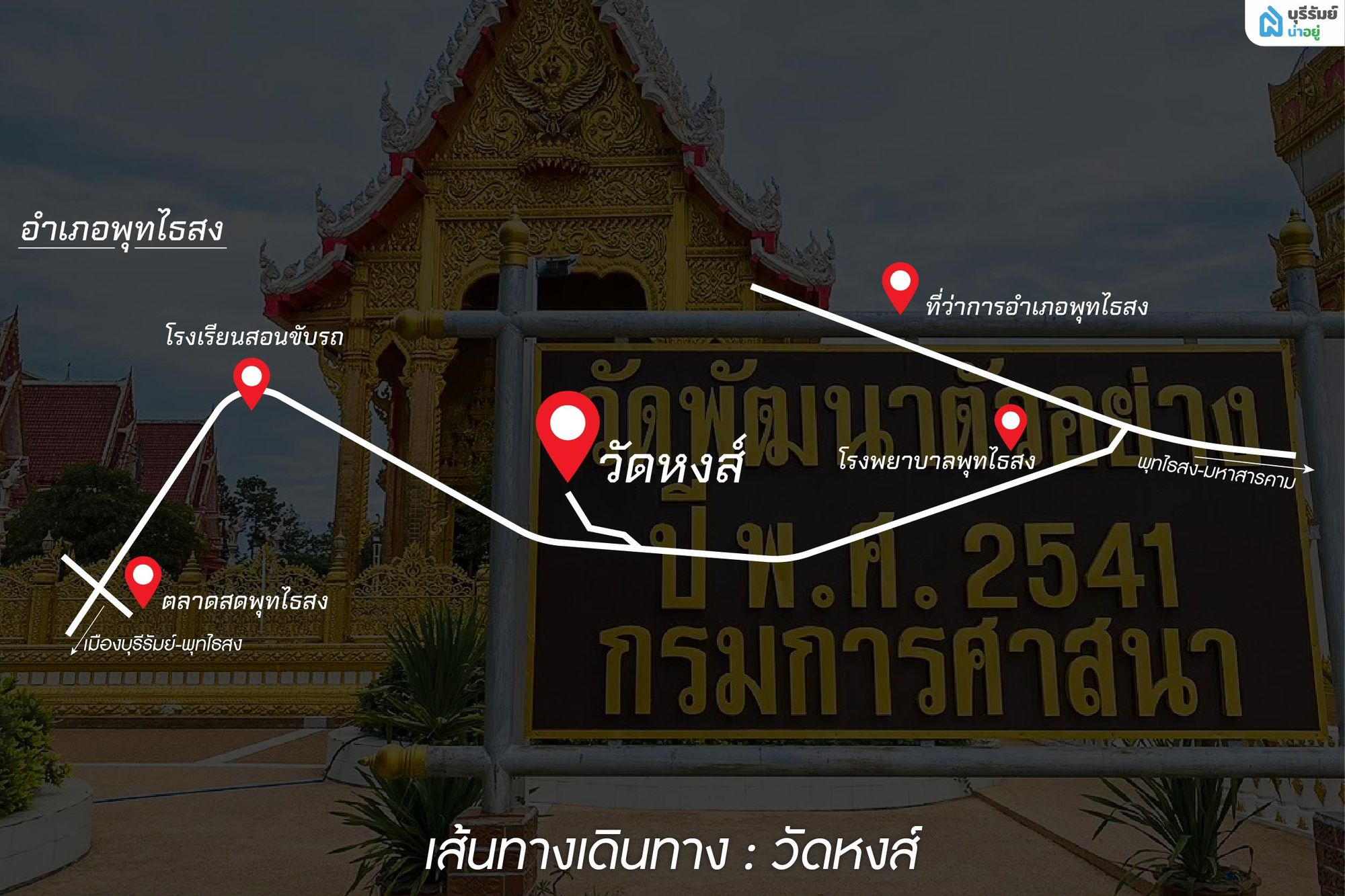 แผนที่การเดินทางไป “วัดหงษ์ บุรีรัมย์”