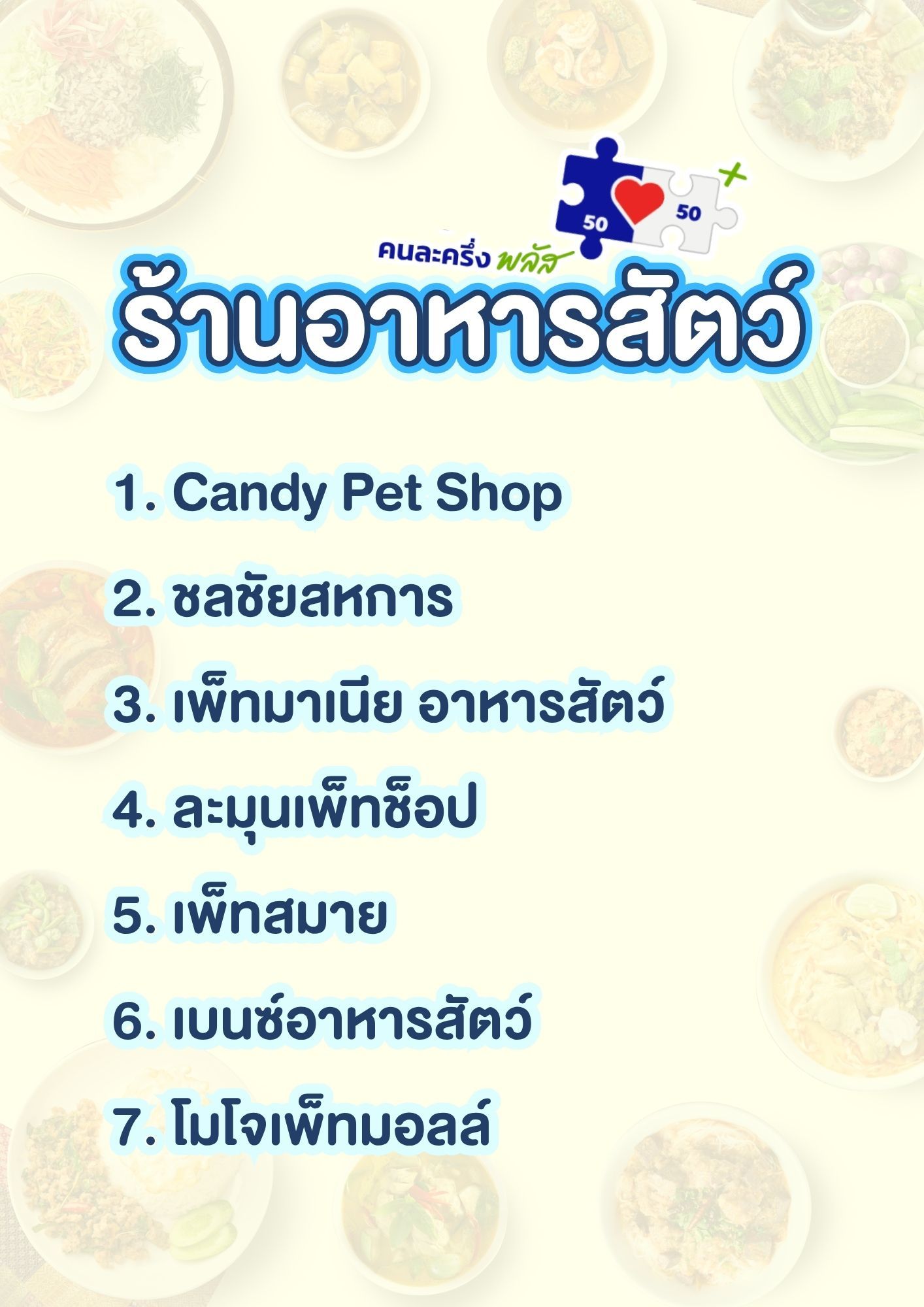 ร้านค้าคนละครึ่ง พิษณุโลก หมวดร้านอาหารสัตว์