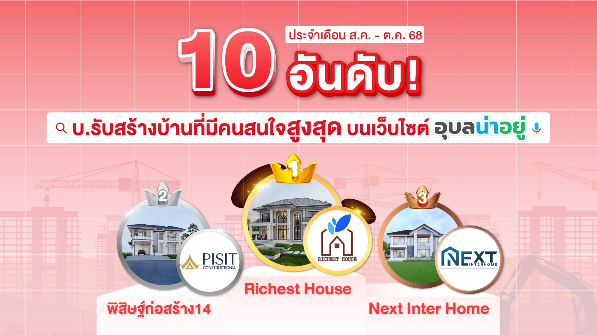 10 อันดับ บริษัทรับสร้างบ้านในอุบล ที่คนกำลังสนใจที่สุดช่วงนี้