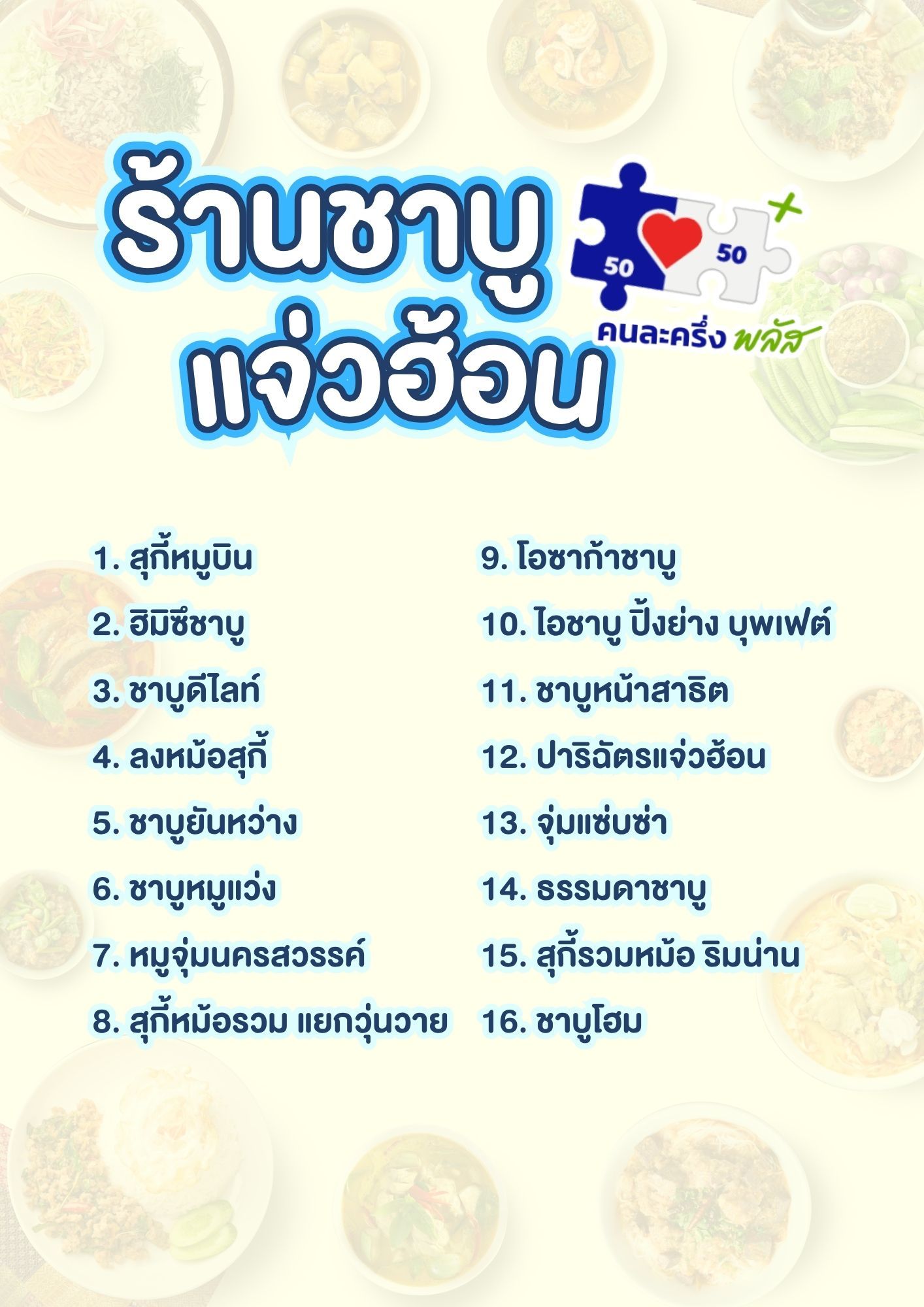 ร้านค้าคนละครึ่ง พิษณุโลก หมวดร้านชาบู/แจ่วฮ้อน