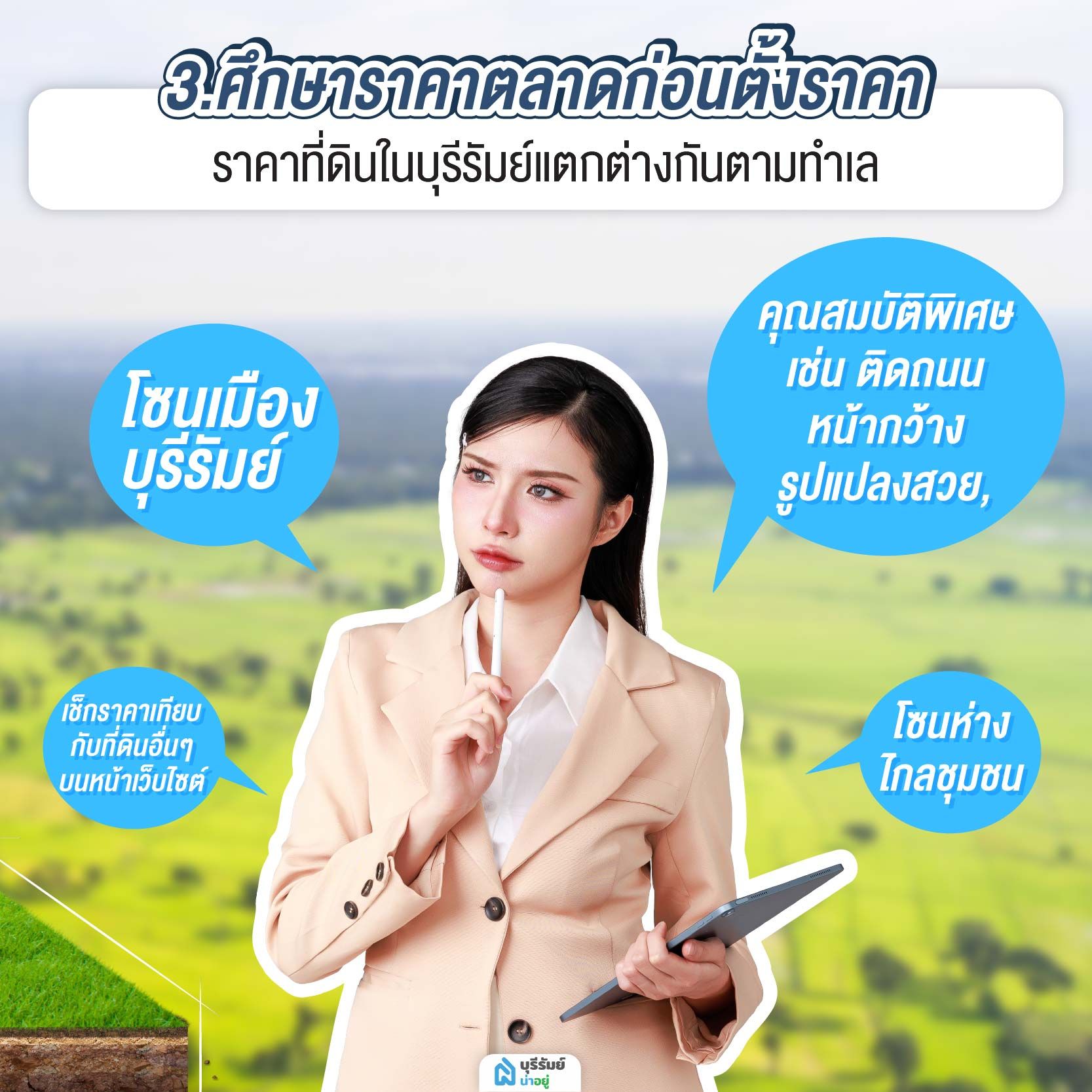 ศึกษาราคาตลาดก่อนตั้งราคาขายที่ดิน