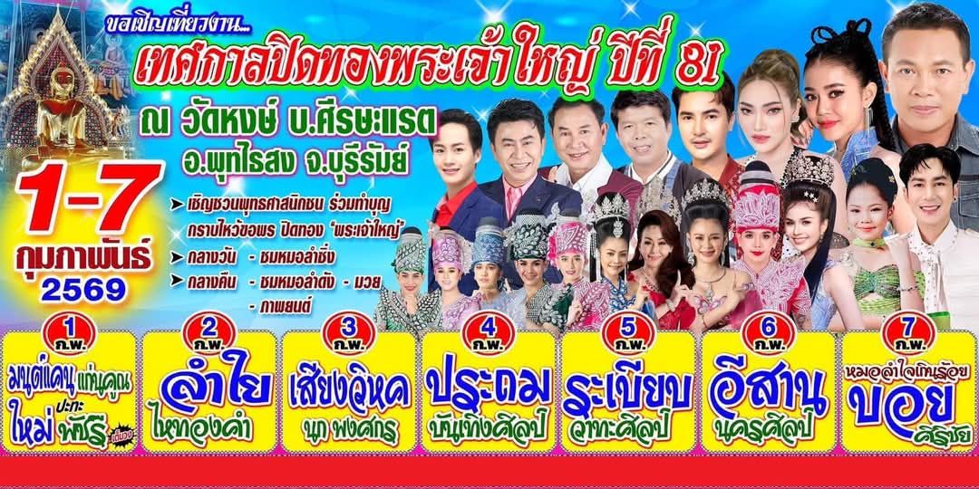 เทศกาลปิดทองพระเจ้าใหญ่วัดหงษ์ปี 2569 ครั้งที่ 81