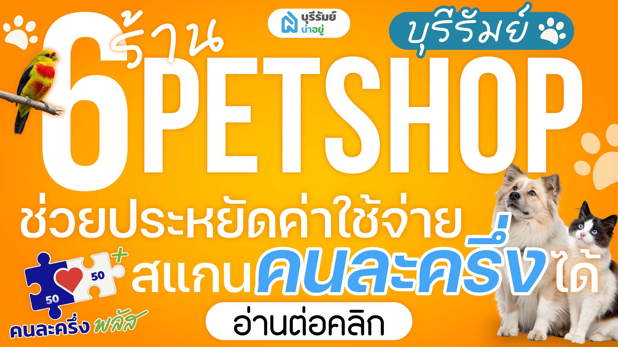 ไม่ต้องอดให้ลูกอิ่ม เอาใจทาสหมาแมว รวมร้าน Petshop บุรีรัมย์ มีคนละครึ่ง