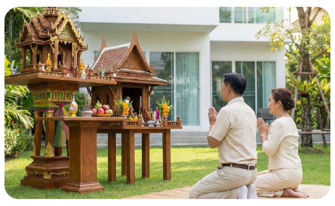 ฤกษ์ไหว้เจ้าที่หน้าบ้าน ต้องไหว้กี่โมง?