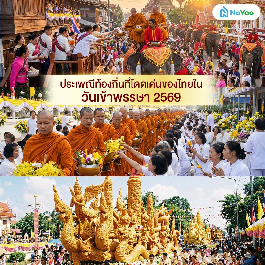 ประเพณีท้องถิ่นที่โดดเด่นของไทยในวันเข้าพรรษา 2569