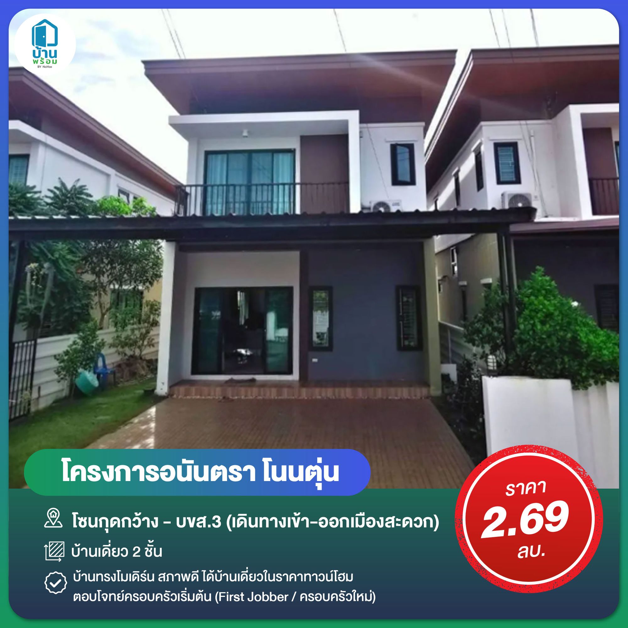 บ้านเดี่ยวอนันตรา โนนตุ่น