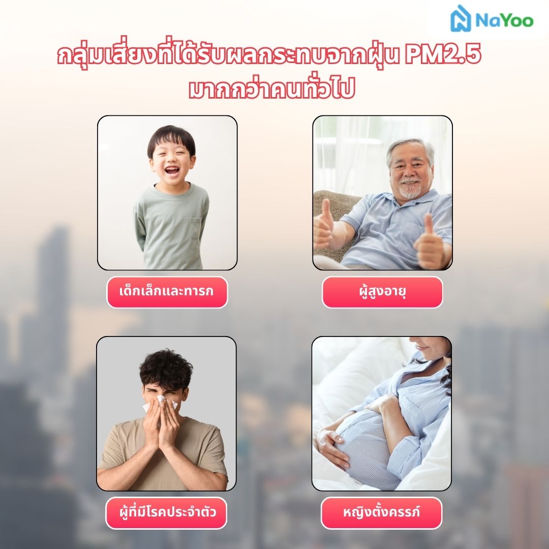 กลุ่มเสี่ยงที่ได้รับผลกระทบจากฝุ่น PM2.5 มากกว่าคนทั่วไป