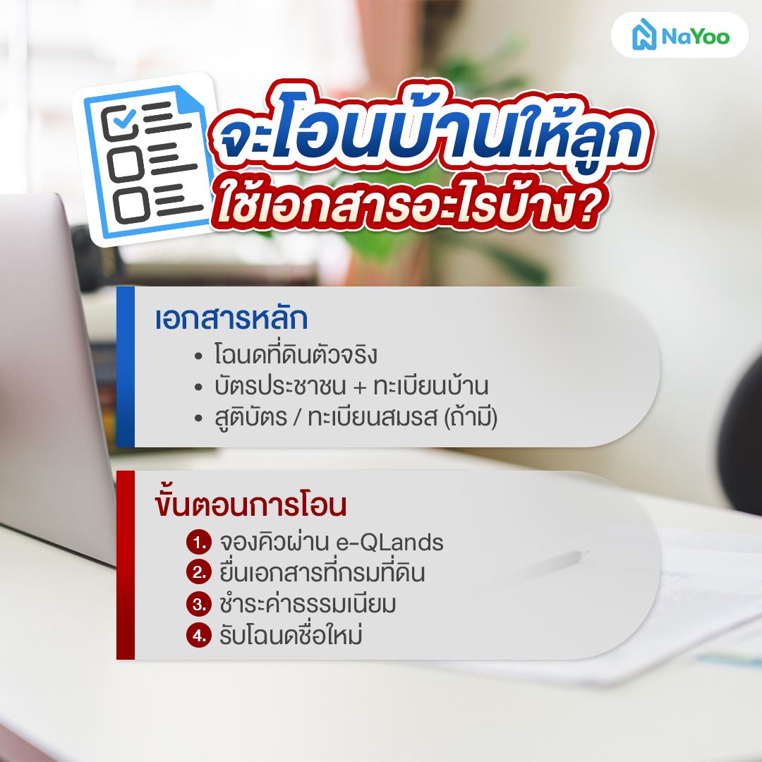 เอกสารการโอนบ้านให้ลูก