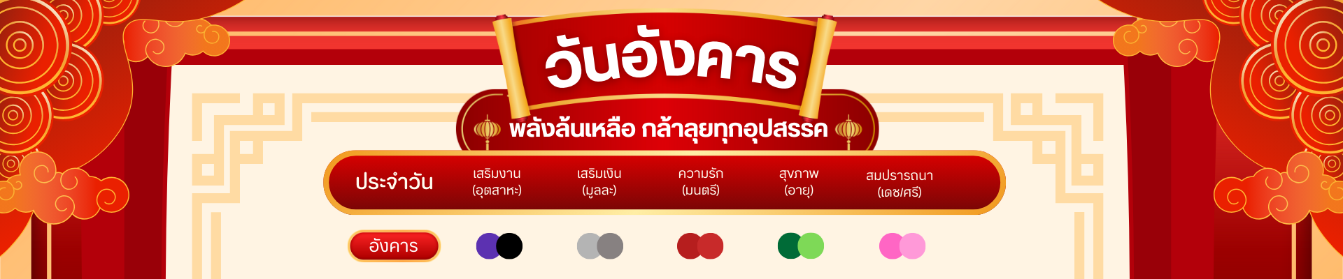 สีมงคล วันอังคาร: พลังล้นเหลือ กล้าลุยทุกอุปสรรค