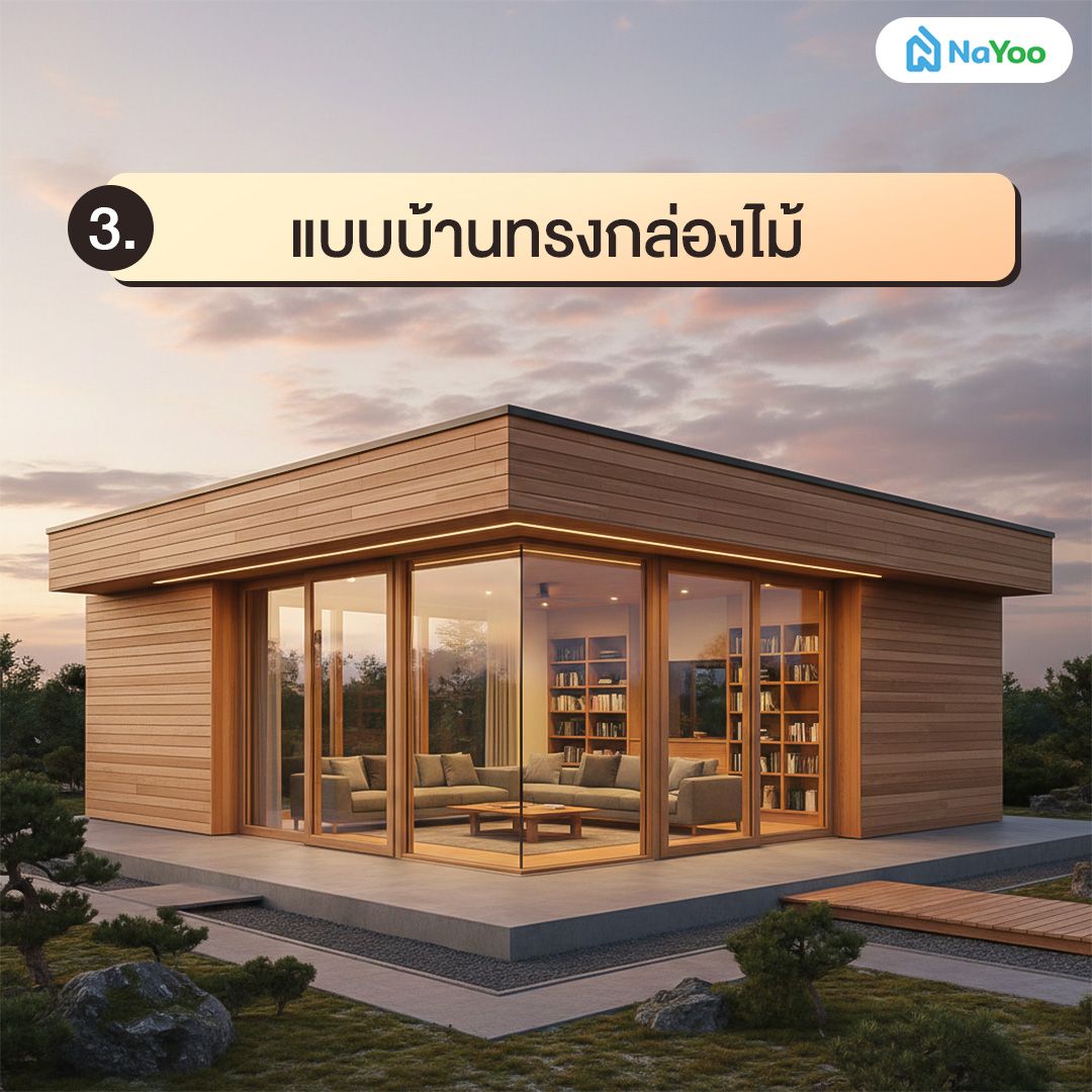 แบบบ้านทรงกล่องไม้