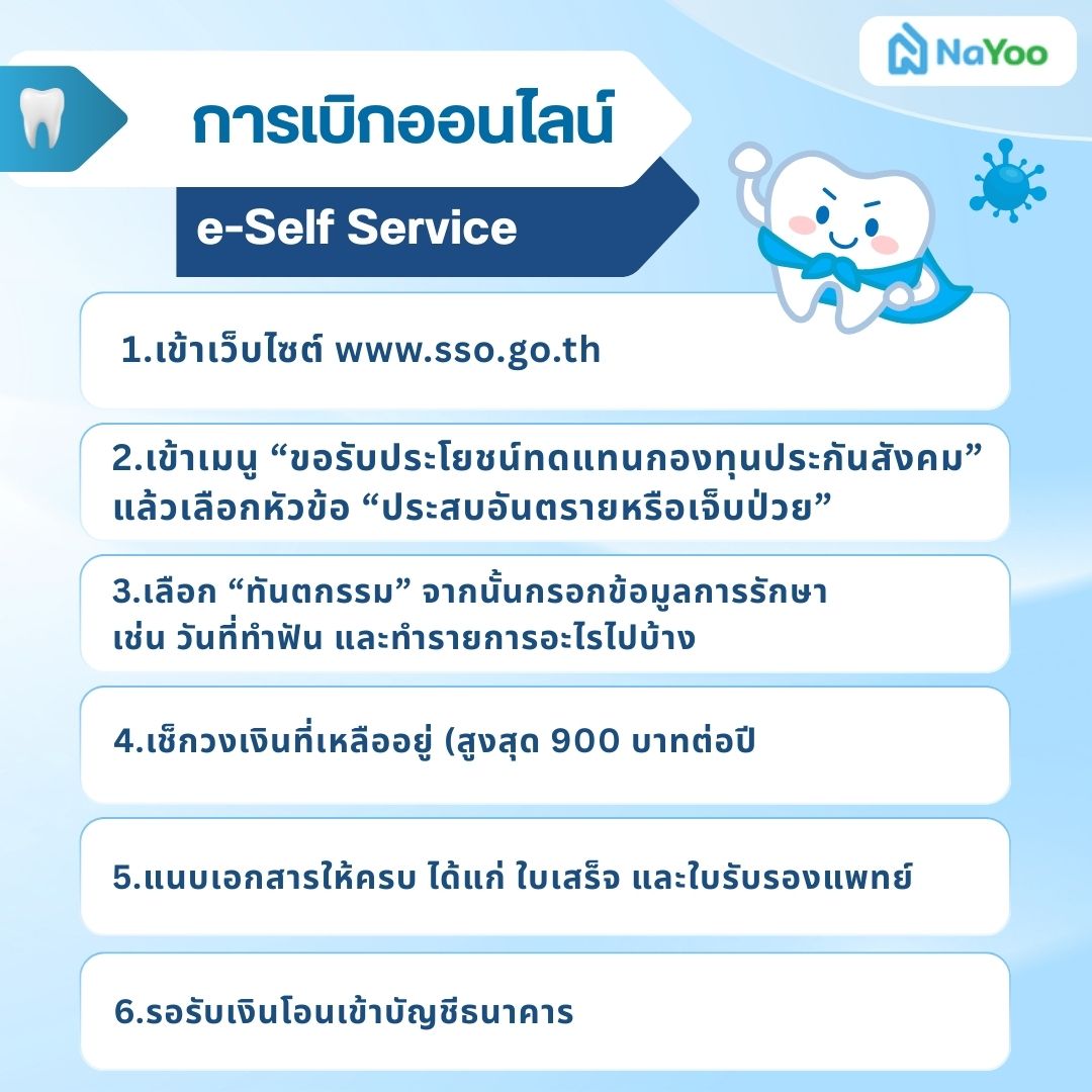 ขั้นตอนเบิกค่าทันตกรรมออนไลน์ผ่าน e-Self Service