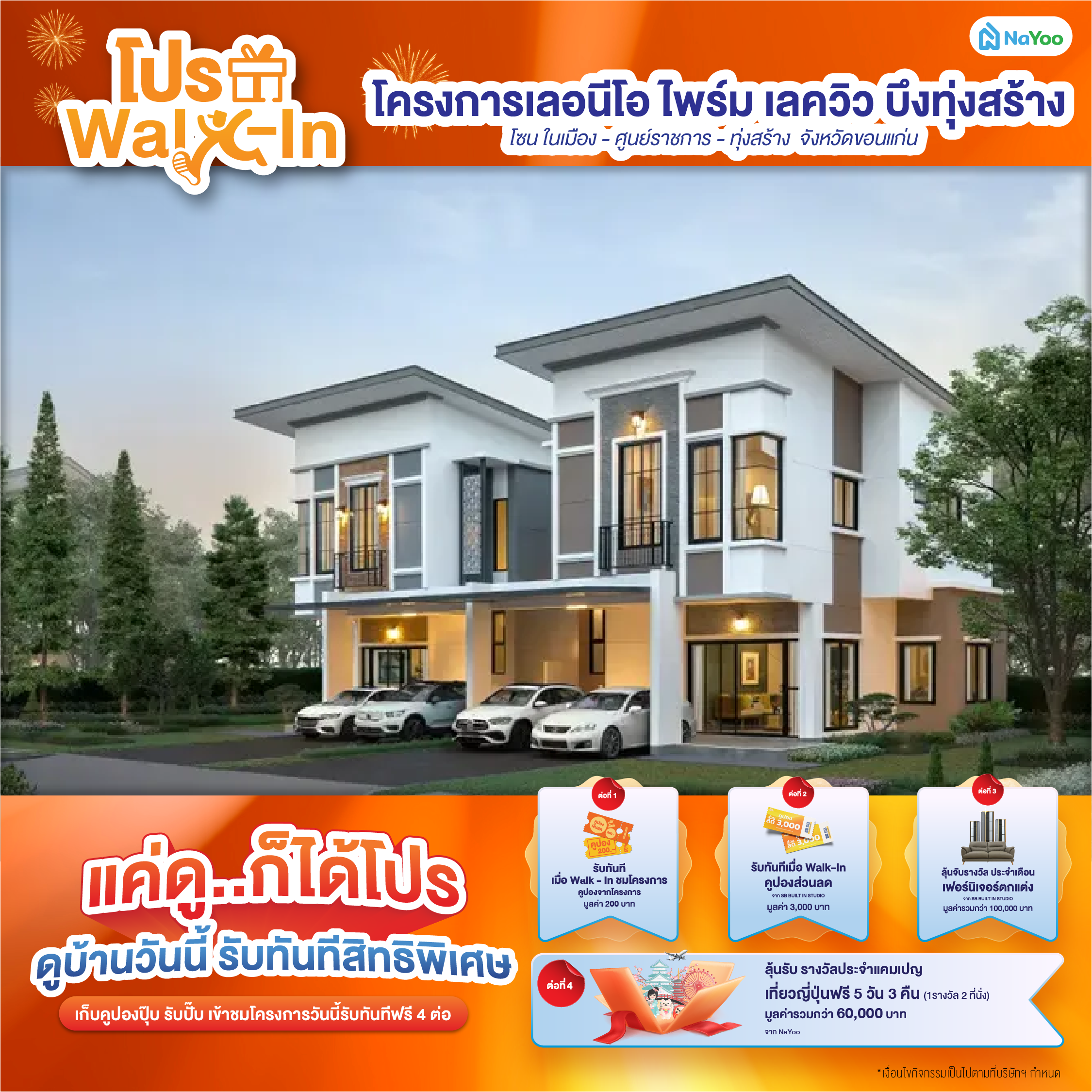 โปรโมชั่นบ้าน เลอนีโอ ไพร์ม เลควิว ขอนแก่น