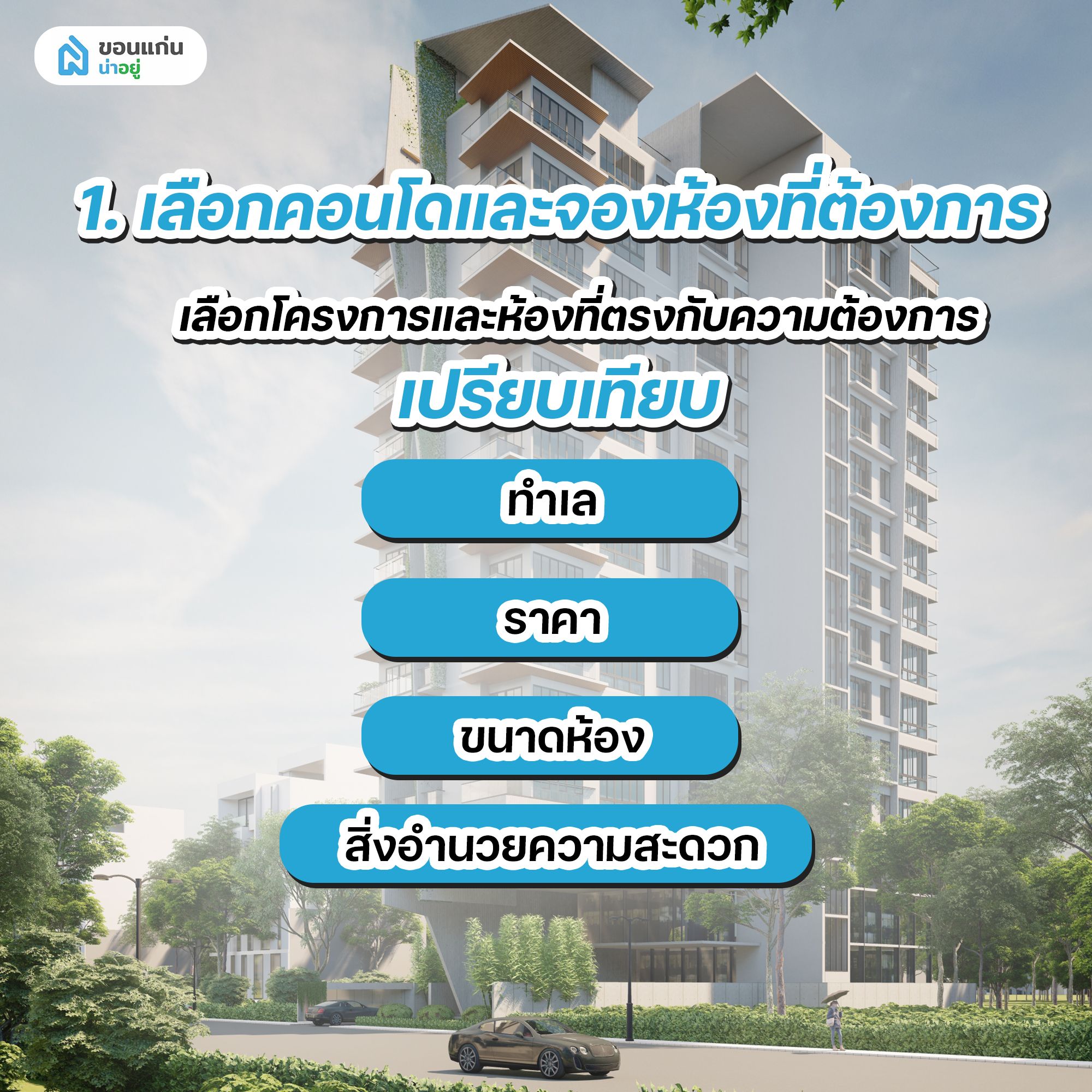 เลือกคอนโดและจองห้องที่ต้องการ