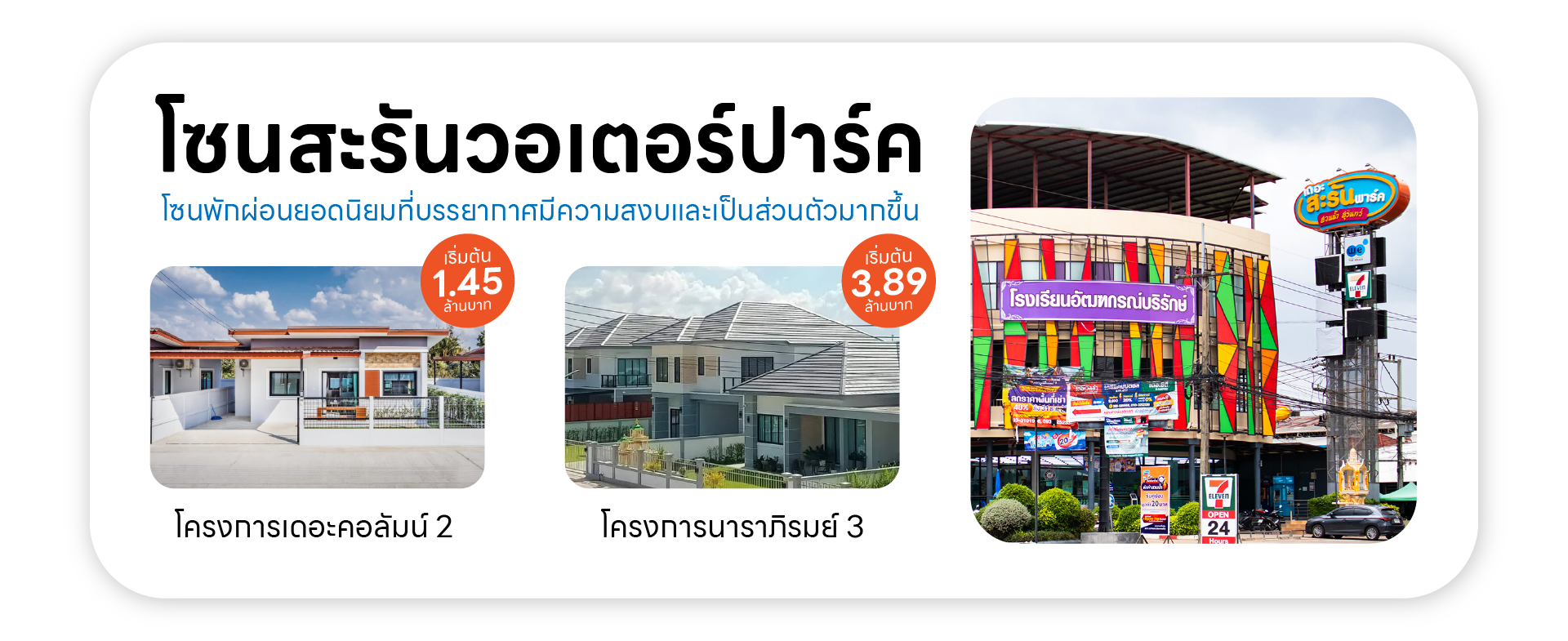 แนะนำโครงการบ้านสุรินทร์ โซนสะรันวอเตอร์ปาร์ค