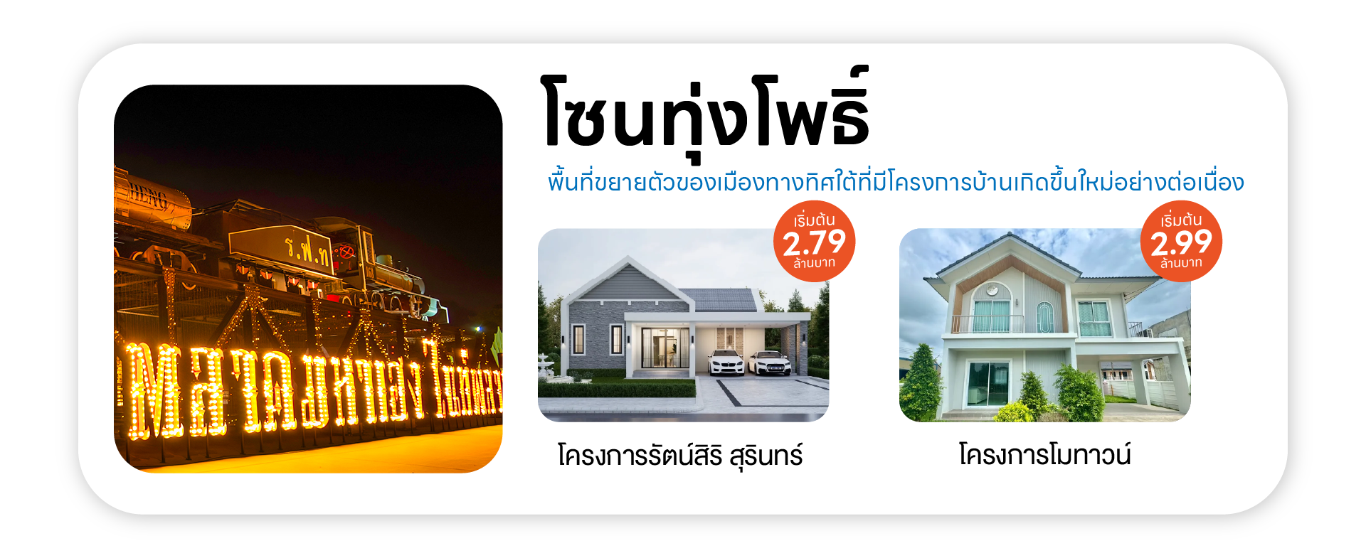 แนะนำโครงการบ้านสุรินทร์ โซนทุ่งโพธิ์