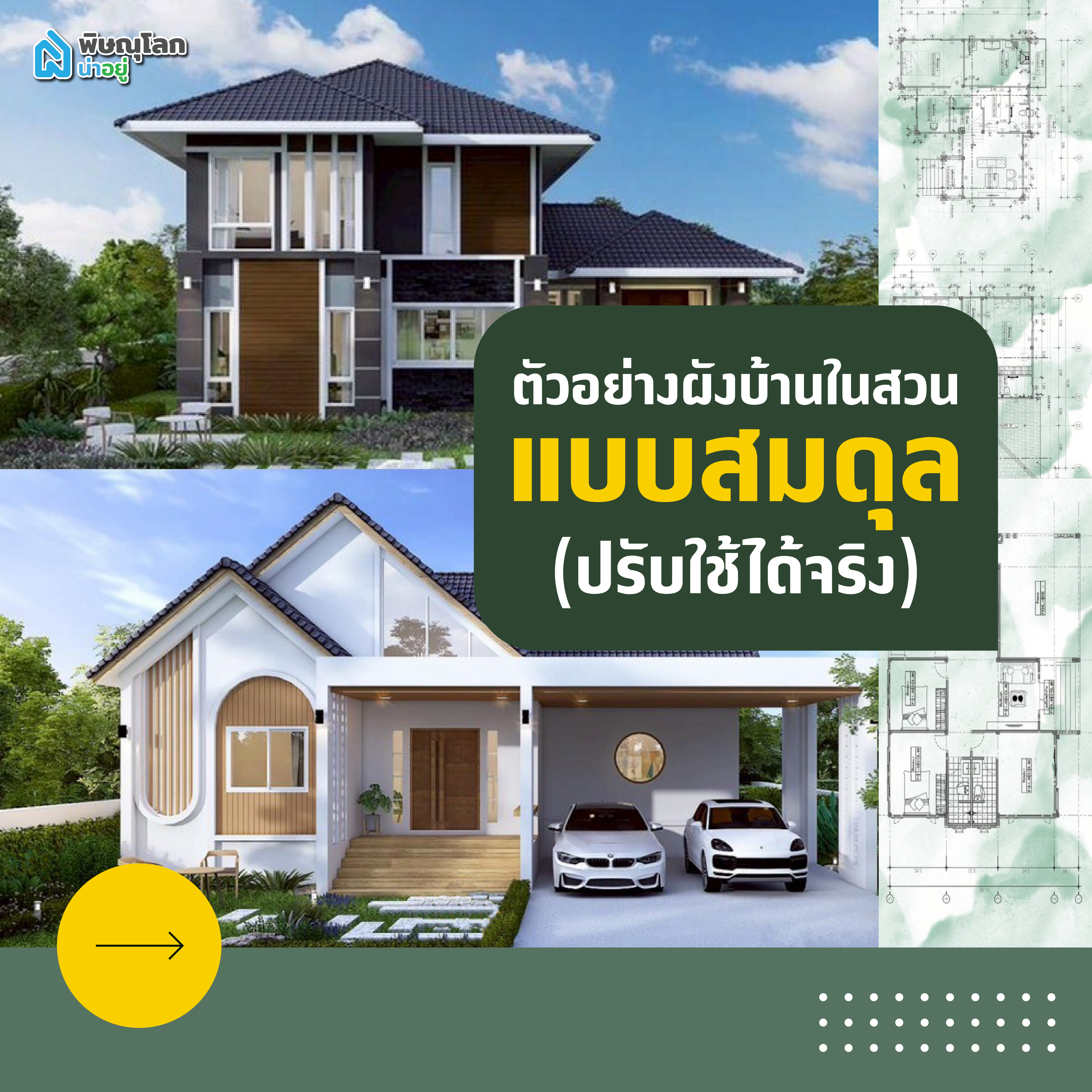 ตัวอย่างผังบ้านในสวนแบบสมดุล (ปรับใช้ได้จริง)